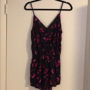 Purple/pink floral romper, small, lightly worn